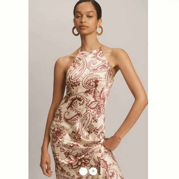 By Anthropologie Halter Printed Maxi Dress - Picture 3 of 4